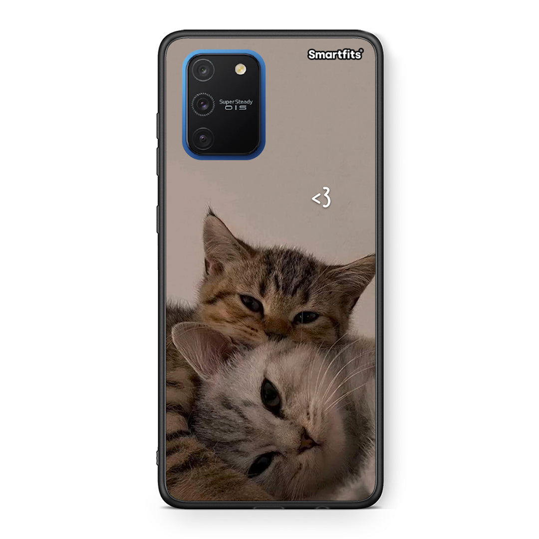 Samsung Galaxy S10 Lite Cats In Love Θήκη από τη Smartfits με σχέδιο στο πίσω μέρος και μαύρο περίβλημα | Smartphone case with colorful back and black bezels by Smartfits