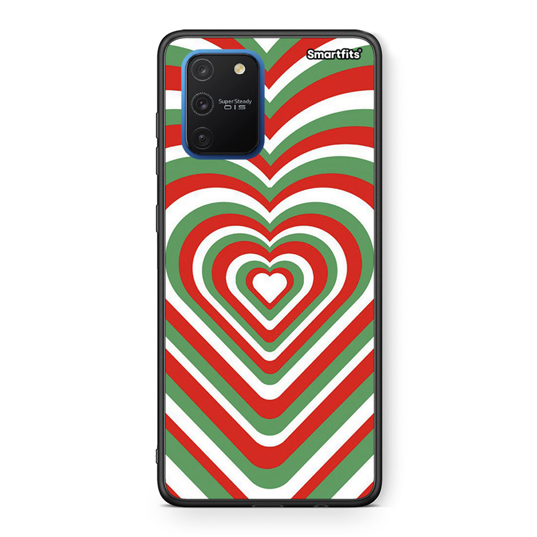 Samsung Galaxy S10 Lite Christmas Hearts θήκη από τη Smartfits με σχέδιο στο πίσω μέρος και μαύρο περίβλημα | Smartphone case with colorful back and black bezels by Smartfits