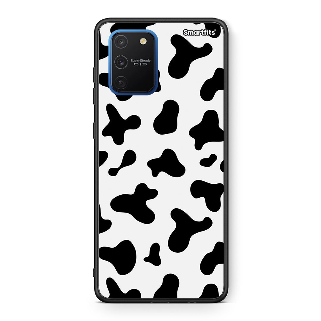 Samsung Galaxy S10 Lite Cow Print θήκη από τη Smartfits με σχέδιο στο πίσω μέρος και μαύρο περίβλημα | Smartphone case with colorful back and black bezels by Smartfits