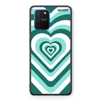 Thumbnail for Samsung Galaxy S10 Lite Green Hearts θήκη από τη Smartfits με σχέδιο στο πίσω μέρος και μαύρο περίβλημα | Smartphone case with colorful back and black bezels by Smartfits