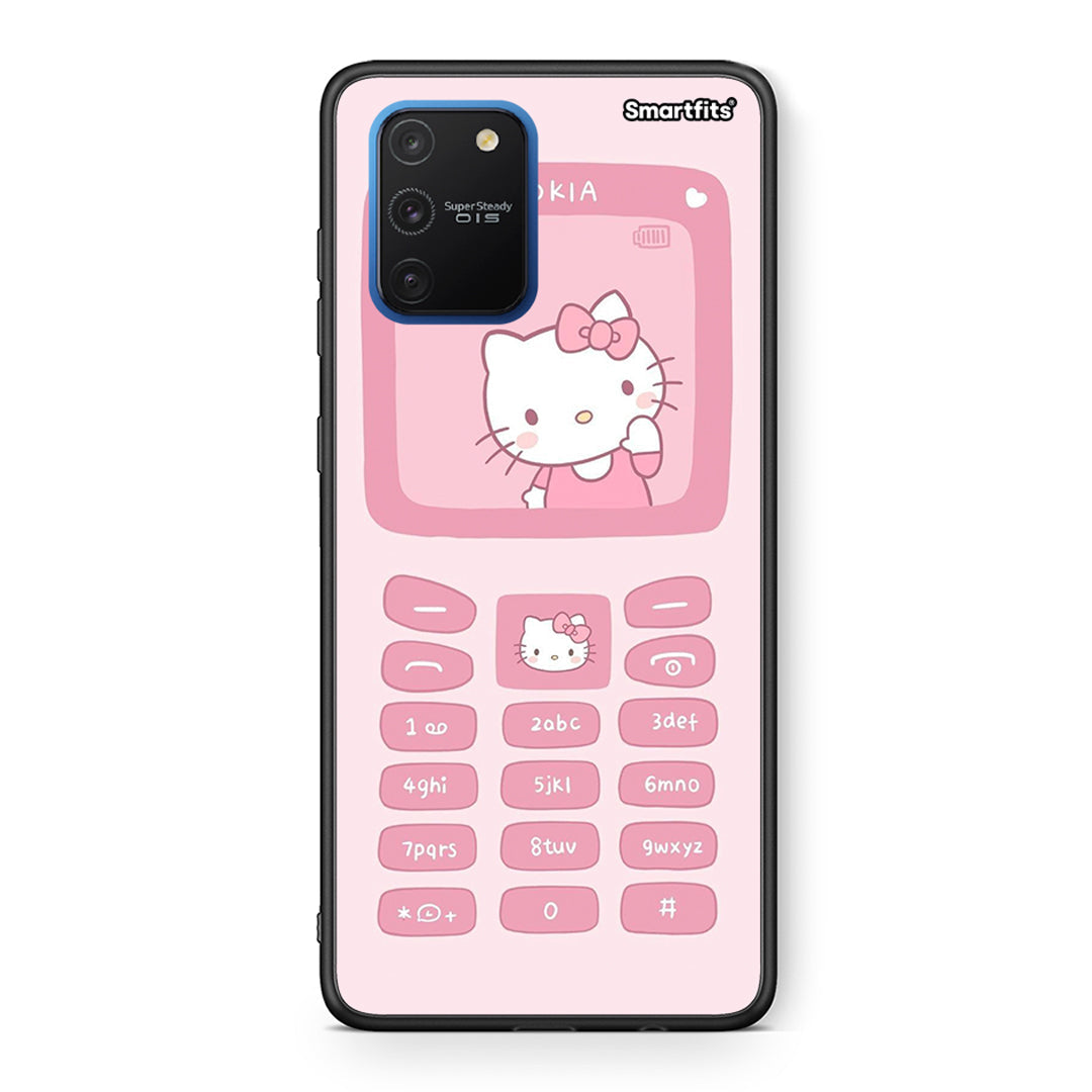 Samsung Galaxy S10 Lite Hello Kitten Θήκη Αγίου Βαλεντίνου από τη Smartfits με σχέδιο στο πίσω μέρος και μαύρο περίβλημα | Smartphone case with colorful back and black bezels by Smartfits