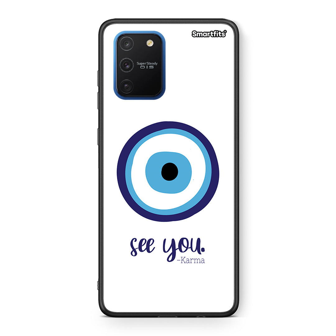 Samsung Galaxy S10 Lite Karma Says θήκη από τη Smartfits με σχέδιο στο πίσω μέρος και μαύρο περίβλημα | Smartphone case with colorful back and black bezels by Smartfits