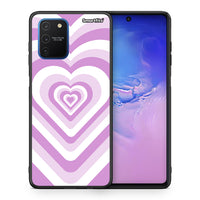 Thumbnail for Θήκη Samsung Galaxy S10 Lite Lilac Hearts από τη Smartfits με σχέδιο στο πίσω μέρος και μαύρο περίβλημα | Samsung Galaxy S10 Lite Lilac Hearts case with colorful back and black bezels