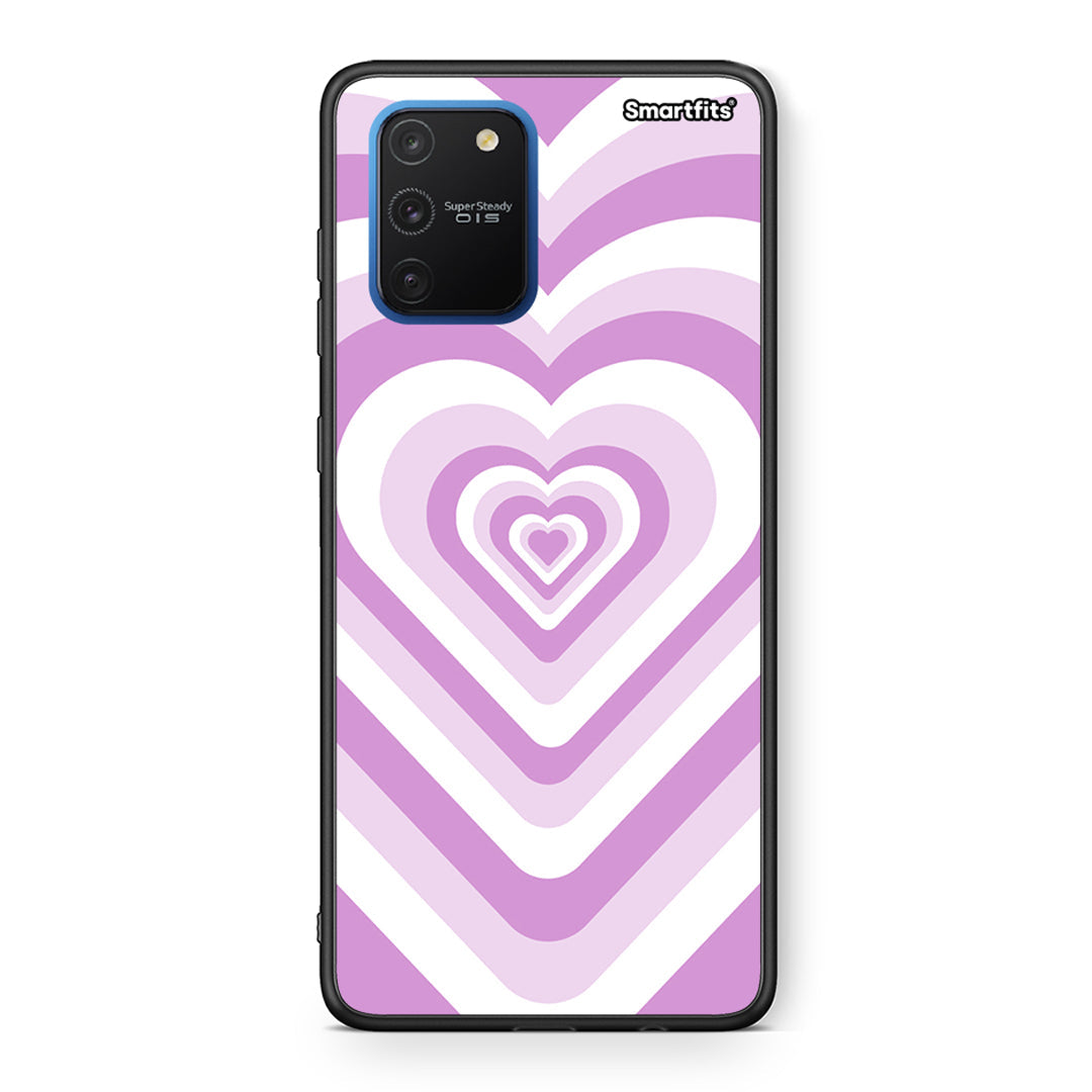 Samsung Galaxy S10 Lite Lilac Hearts θήκη από τη Smartfits με σχέδιο στο πίσω μέρος και μαύρο περίβλημα | Smartphone case with colorful back and black bezels by Smartfits