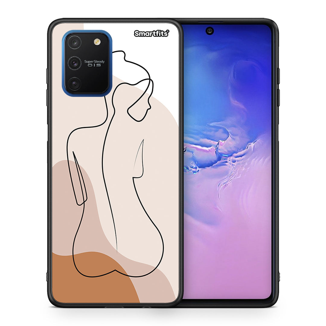 Θήκη Samsung Galaxy S10 Lite LineArt Woman από τη Smartfits με σχέδιο στο πίσω μέρος και μαύρο περίβλημα | Samsung Galaxy S10 Lite LineArt Woman case with colorful back and black bezels