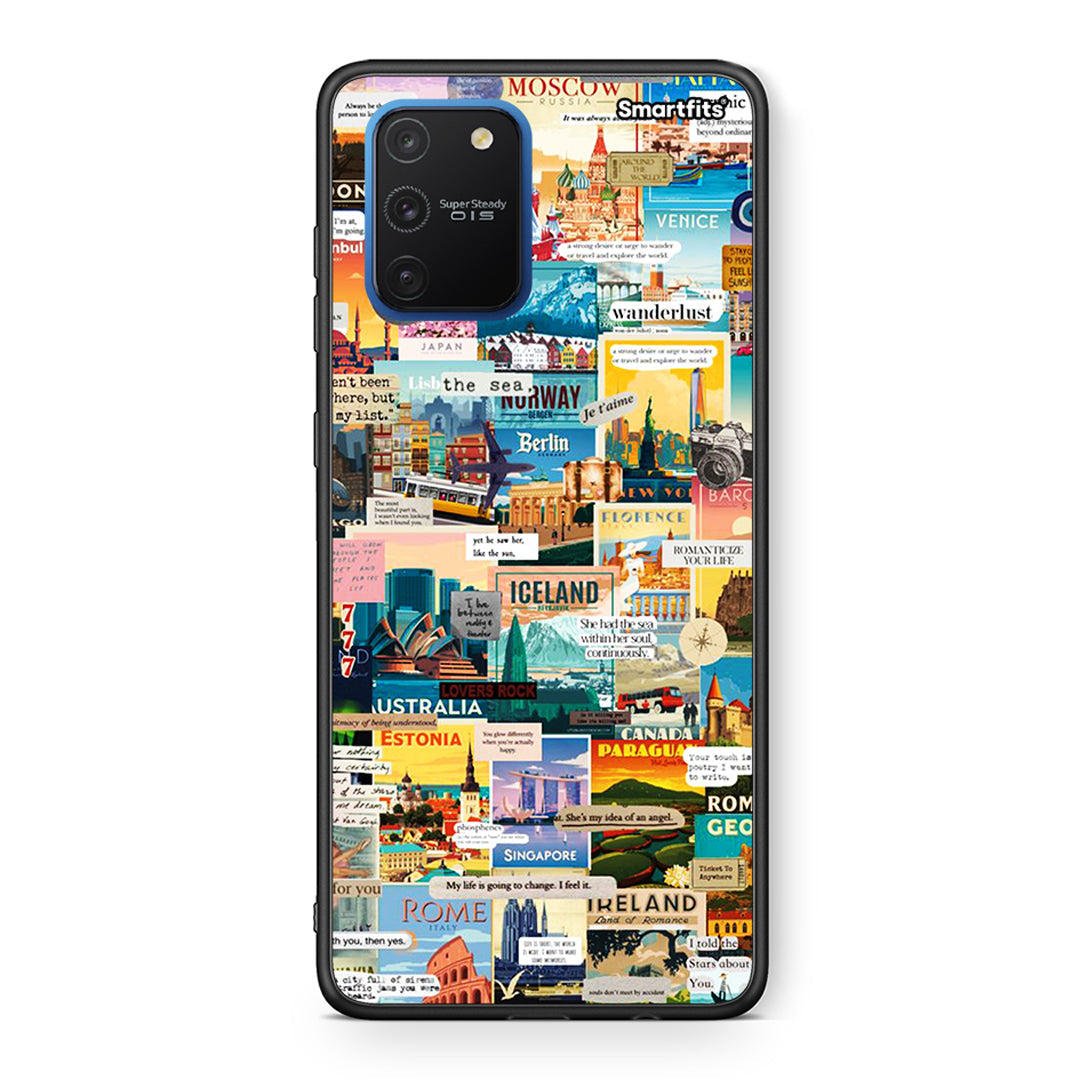 Samsung Galaxy S10 Lite Live To Travel θήκη από τη Smartfits με σχέδιο στο πίσω μέρος και μαύρο περίβλημα | Smartphone case with colorful back and black bezels by Smartfits