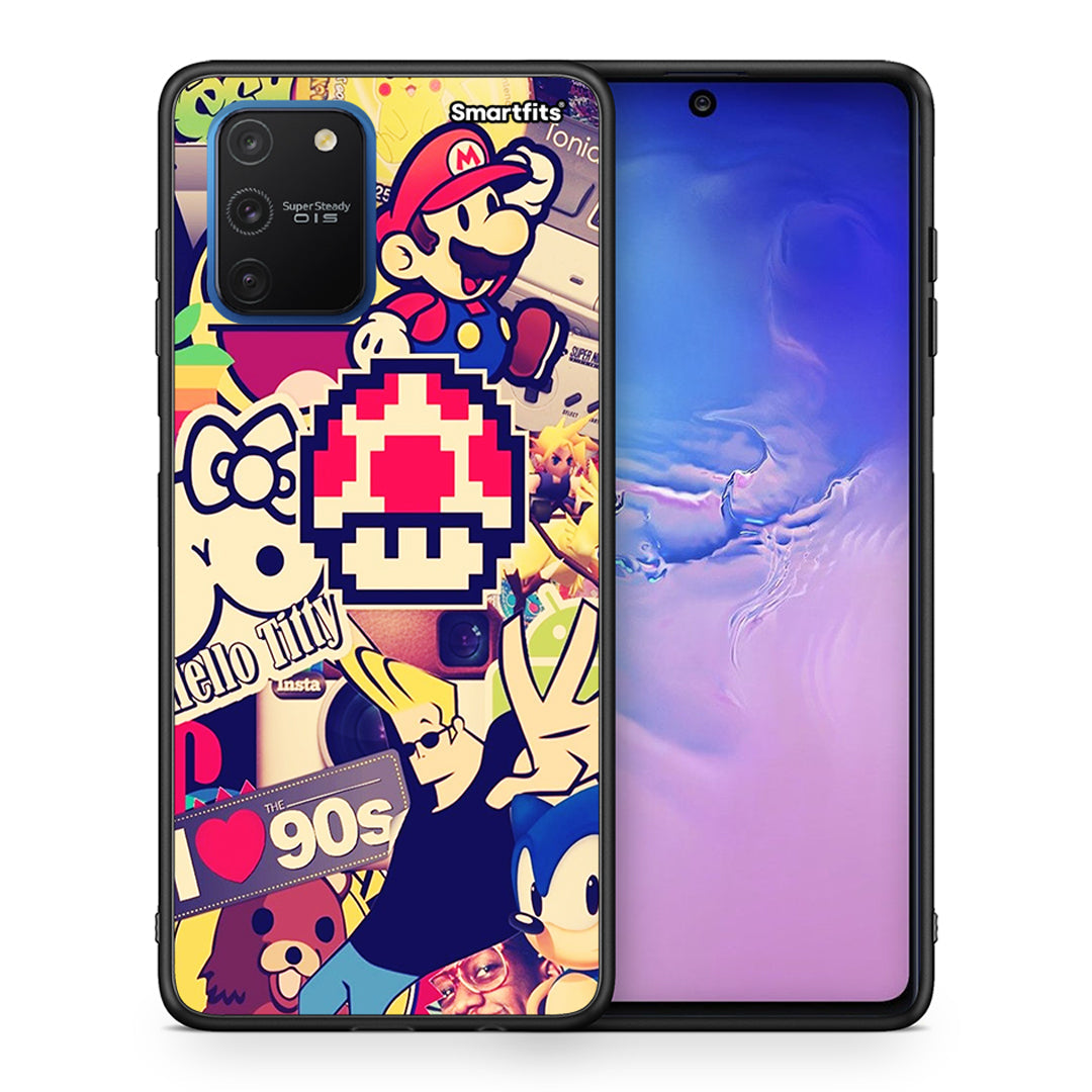 Θήκη Samsung Galaxy S10 Lite Love The 90s από τη Smartfits με σχέδιο στο πίσω μέρος και μαύρο περίβλημα | Samsung Galaxy S10 Lite Love The 90s case with colorful back and black bezels