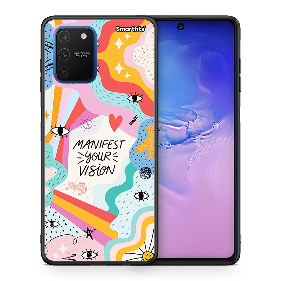 Θήκη Samsung Galaxy S10 Lite Manifest Your Vision από τη Smartfits με σχέδιο στο πίσω μέρος και μαύρο περίβλημα | Samsung Galaxy S10 Lite Manifest Your Vision case with colorful back and black bezels