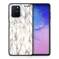 Thumbnail for Θήκη Samsung Galaxy S10 Lite Gold Geometric Marble από τη Smartfits με σχέδιο στο πίσω μέρος και μαύρο περίβλημα | Samsung Galaxy S10 Lite Gold Geometric Marble case with colorful back and black bezels