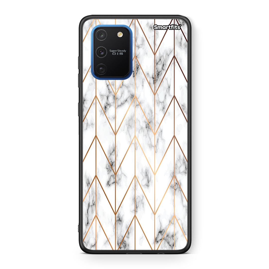 44 - Samsung Galaxy S10 Lite Gold Geometric Marble case, cover, bumper