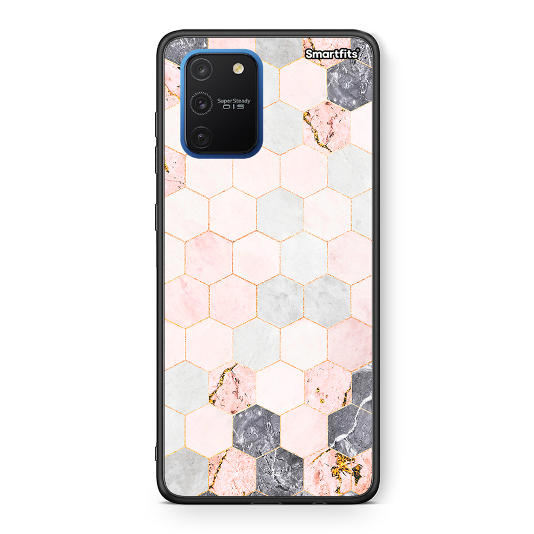 4 - Samsung Galaxy S10 Lite Hexagon Pink Marble case, cover, bumper