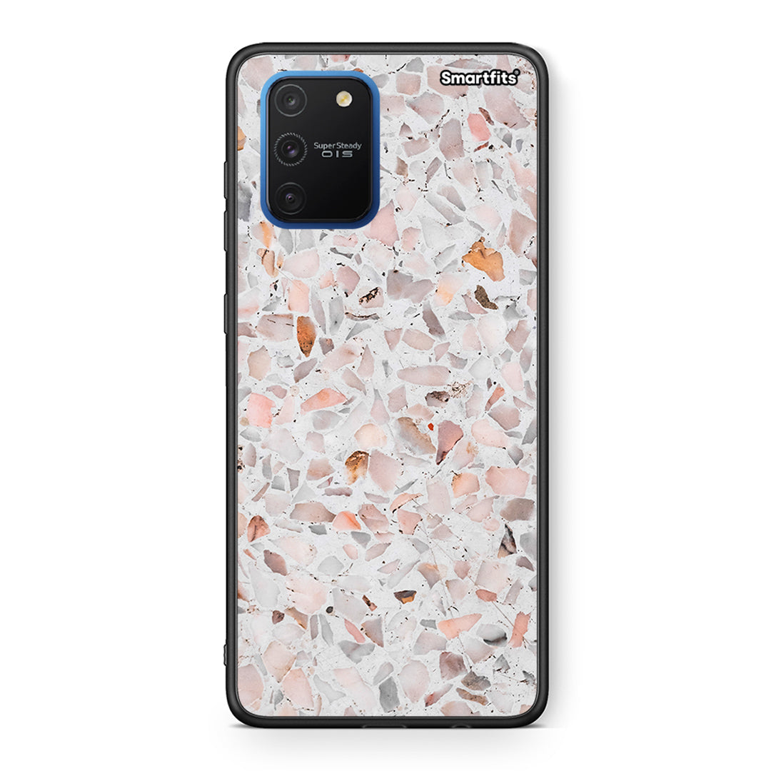 Samsung Galaxy S10 Lite Marble Terrazzo θήκη από τη Smartfits με σχέδιο στο πίσω μέρος και μαύρο περίβλημα | Smartphone case with colorful back and black bezels by Smartfits