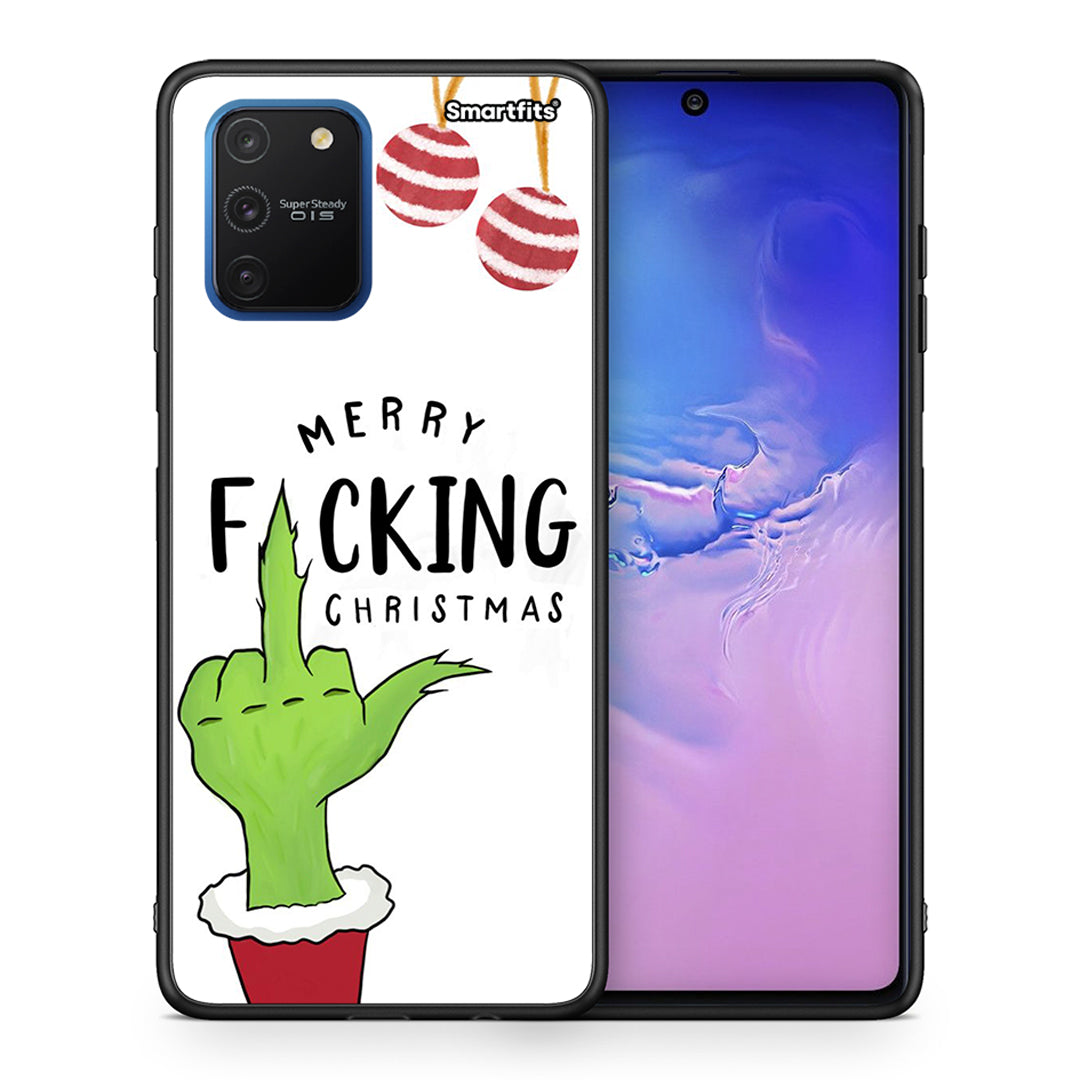 Θήκη Samsung Galaxy S10 Lite Merry F Xmas από τη Smartfits με σχέδιο στο πίσω μέρος και μαύρο περίβλημα | Samsung Galaxy S10 Lite Merry F Xmas case with colorful back and black bezels