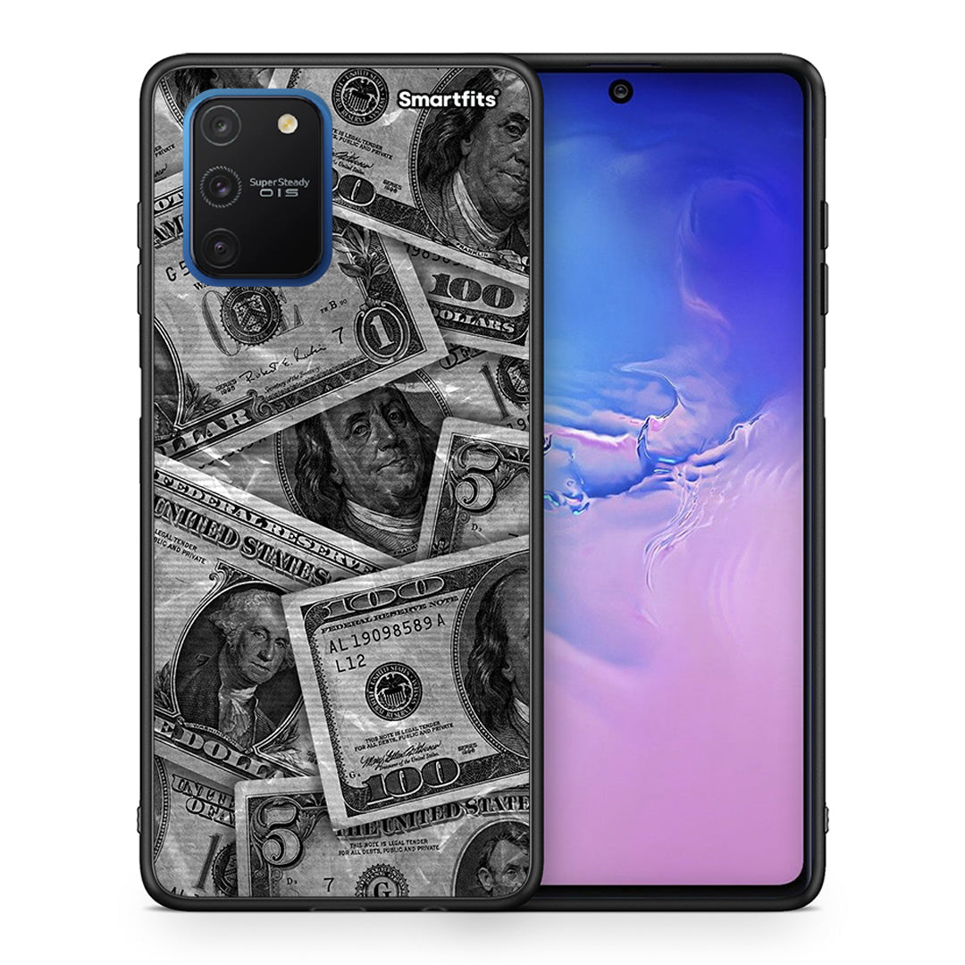 Θήκη Samsung Galaxy S10 Lite Money Dollars από τη Smartfits με σχέδιο στο πίσω μέρος και μαύρο περίβλημα | Samsung Galaxy S10 Lite Money Dollars case with colorful back and black bezels