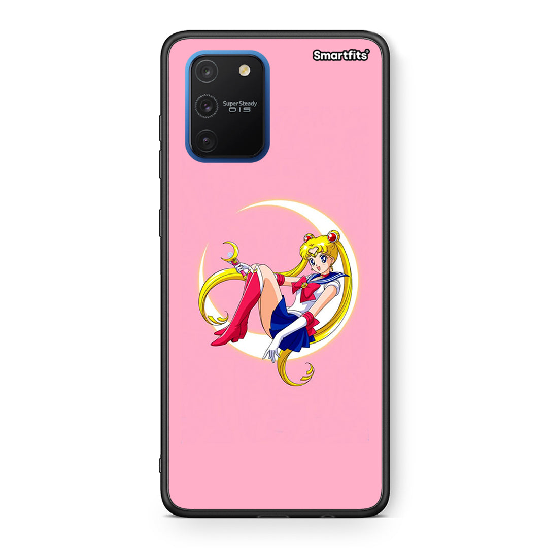 Samsung Galaxy S10 Lite Moon Girl θήκη από τη Smartfits με σχέδιο στο πίσω μέρος και μαύρο περίβλημα | Smartphone case with colorful back and black bezels by Smartfits