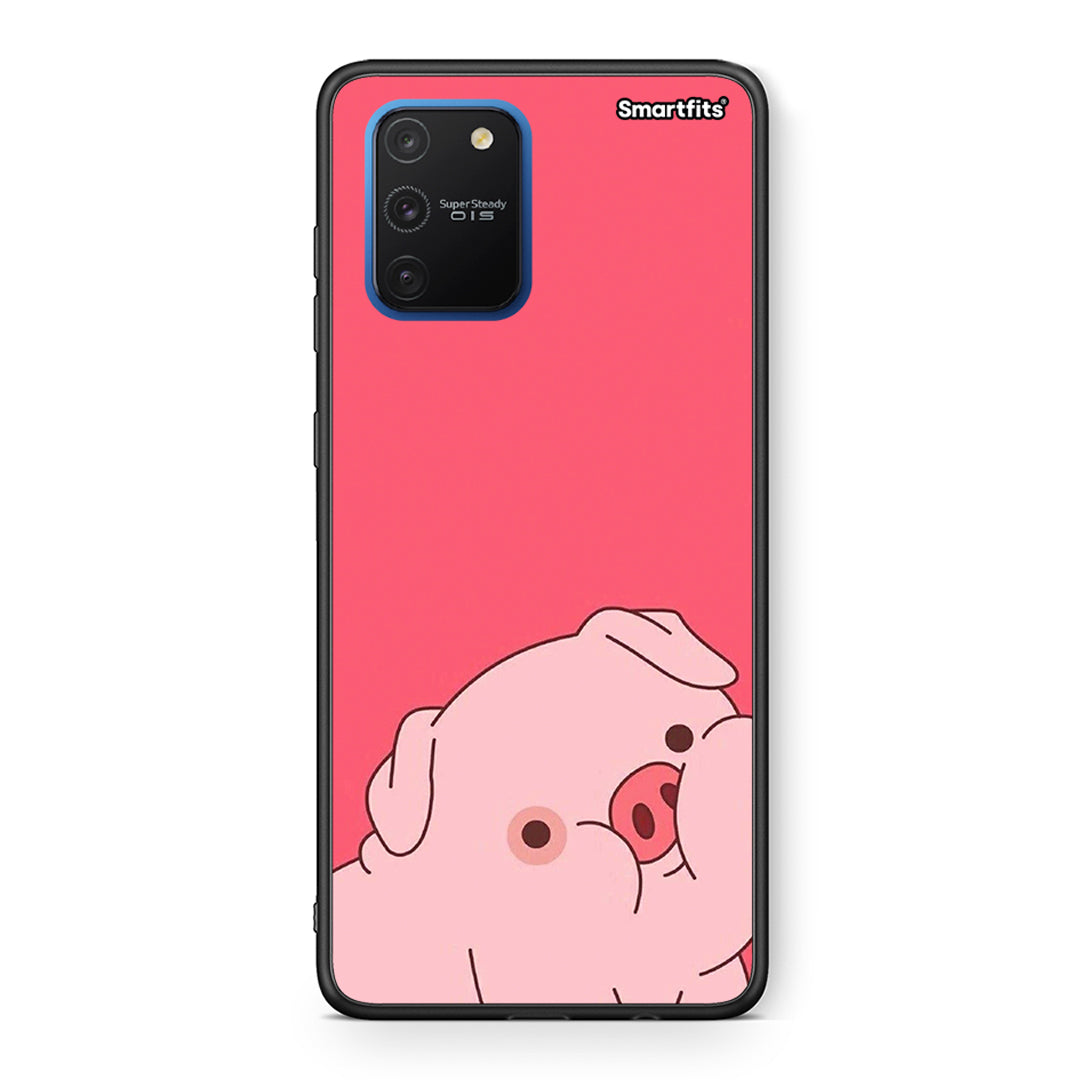 Samsung Galaxy S10 Lite Pig Love 1 Θήκη Αγίου Βαλεντίνου από τη Smartfits με σχέδιο στο πίσω μέρος και μαύρο περίβλημα | Smartphone case with colorful back and black bezels by Smartfits