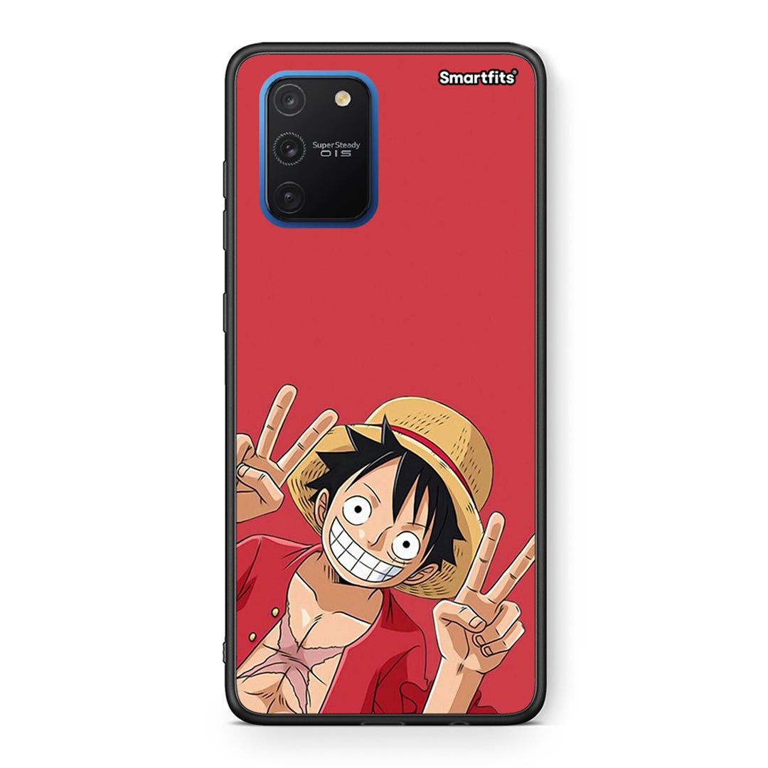 Samsung Galaxy S10 Lite Pirate Luffy Θήκη από τη Smartfits με σχέδιο στο πίσω μέρος και μαύρο περίβλημα | Smartphone case with colorful back and black bezels by Smartfits