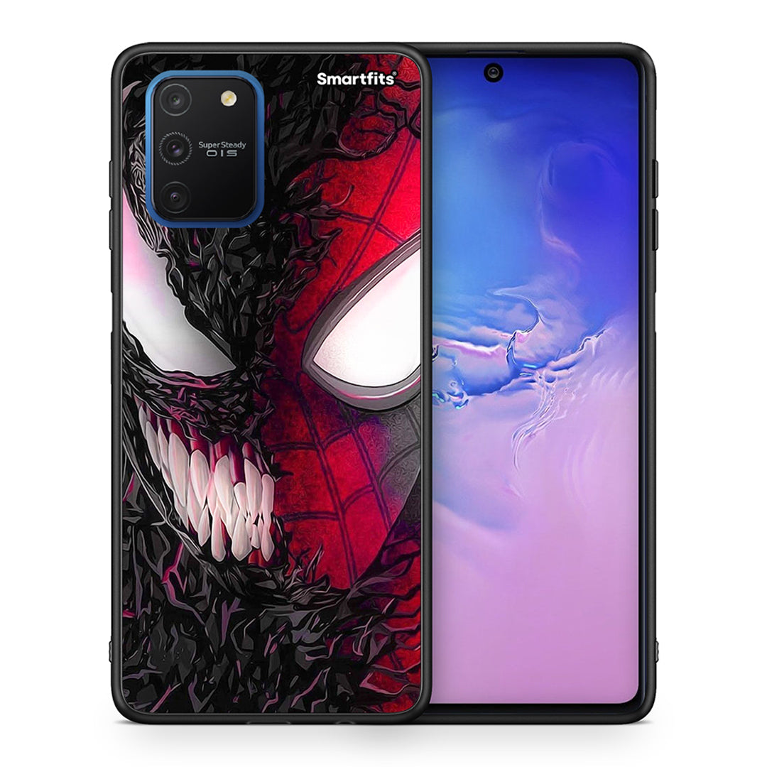 Θήκη Samsung Galaxy S10 Lite SpiderVenom PopArt από τη Smartfits με σχέδιο στο πίσω μέρος και μαύρο περίβλημα | Samsung Galaxy S10 Lite SpiderVenom PopArt case with colorful back and black bezels