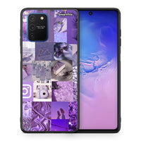 Thumbnail for Θήκη Samsung Galaxy S10 Lite Purple Aesthetic Collage από τη Smartfits με σχέδιο στο πίσω μέρος και μαύρο περίβλημα | Samsung Galaxy S10 Lite Purple Aesthetic Collage case with colorful back and black bezels