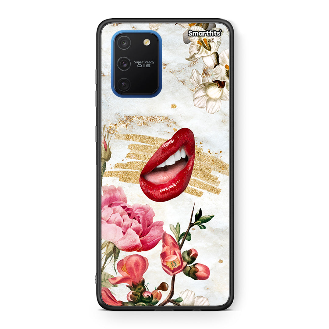 Samsung Galaxy S10 Lite Red Lips θήκη από τη Smartfits με σχέδιο στο πίσω μέρος και μαύρο περίβλημα | Smartphone case with colorful back and black bezels by Smartfits