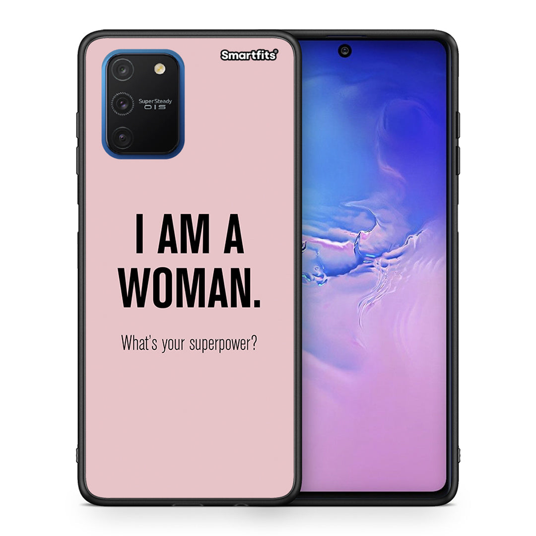 Θήκη Samsung Galaxy S10 Lite Superpower Woman από τη Smartfits με σχέδιο στο πίσω μέρος και μαύρο περίβλημα | Samsung Galaxy S10 Lite Superpower Woman case with colorful back and black bezels