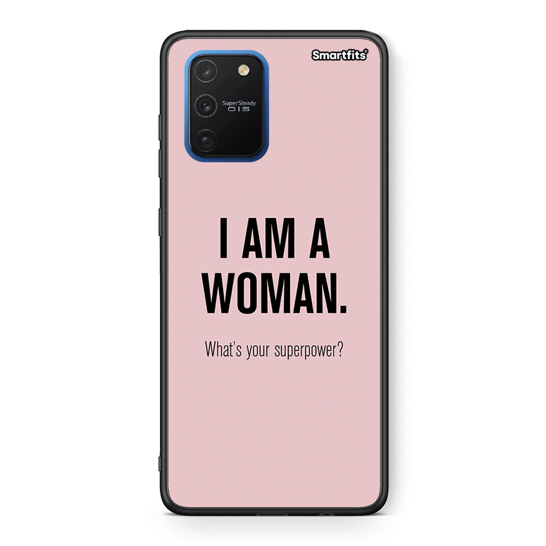 Samsung Galaxy S10 Lite Superpower Woman θήκη από τη Smartfits με σχέδιο στο πίσω μέρος και μαύρο περίβλημα | Smartphone case with colorful back and black bezels by Smartfits