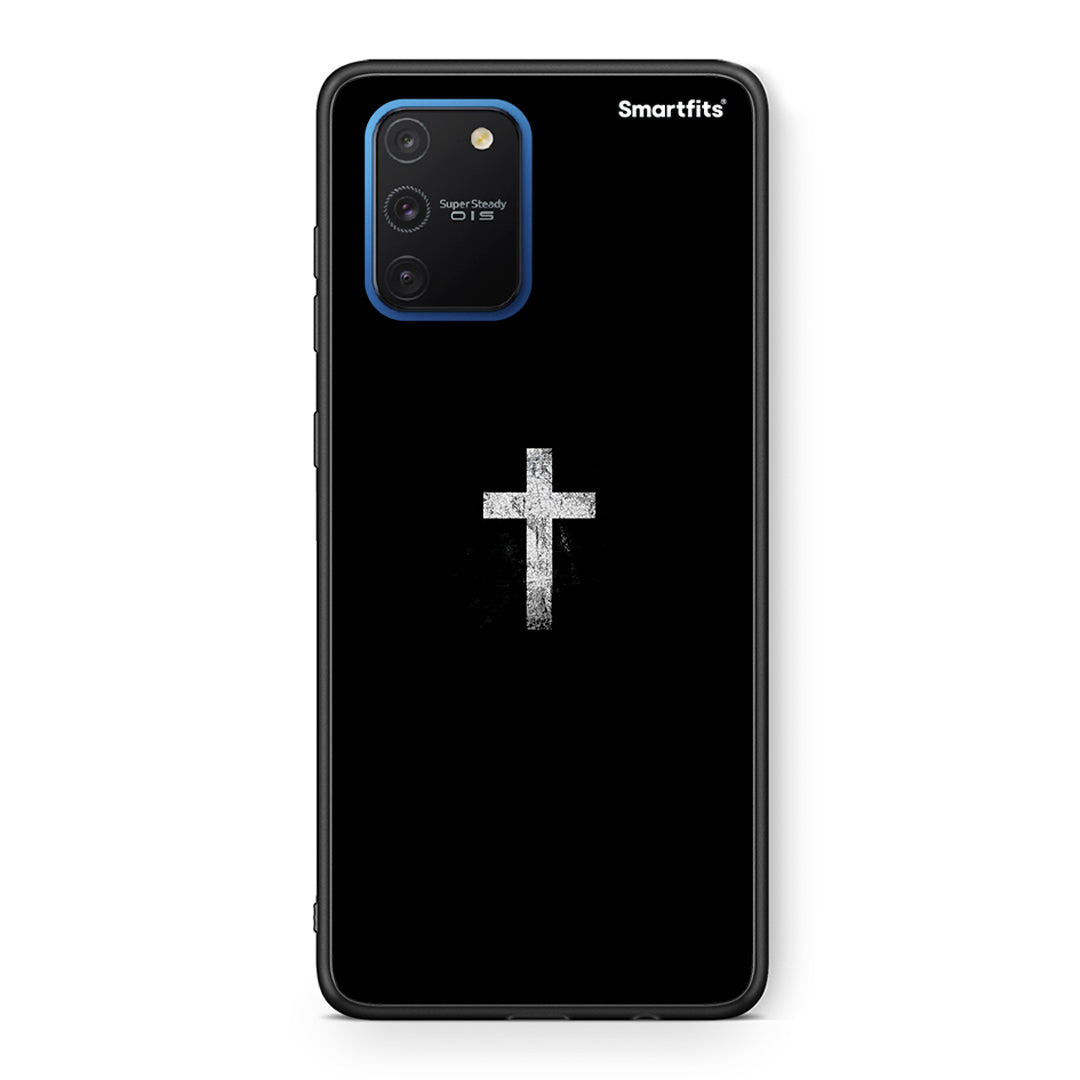 Samsung Galaxy S10 Lite White Cross θήκη από τη Smartfits με σχέδιο στο πίσω μέρος και μαύρο περίβλημα | Smartphone case with colorful back and black bezels by Smartfits