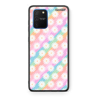 Thumbnail for Samsung Galaxy S10 Lite White Daisies θήκη από τη Smartfits με σχέδιο στο πίσω μέρος και μαύρο περίβλημα | Smartphone case with colorful back and black bezels by Smartfits