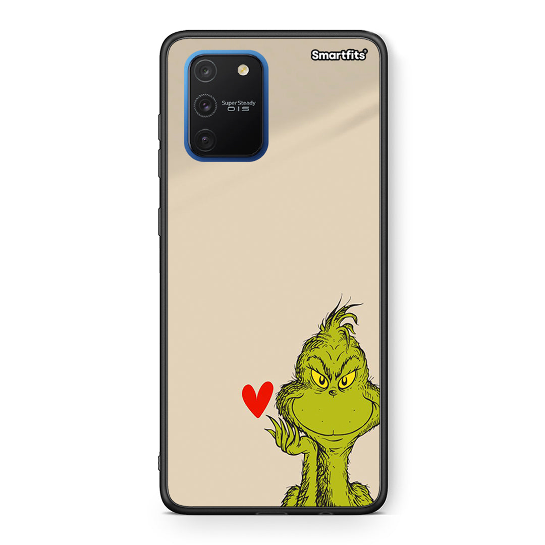 Samsung Galaxy S10 Lite Xmas Grinch θήκη από τη Smartfits με σχέδιο στο πίσω μέρος και μαύρο περίβλημα | Smartphone case with colorful back and black bezels by Smartfits