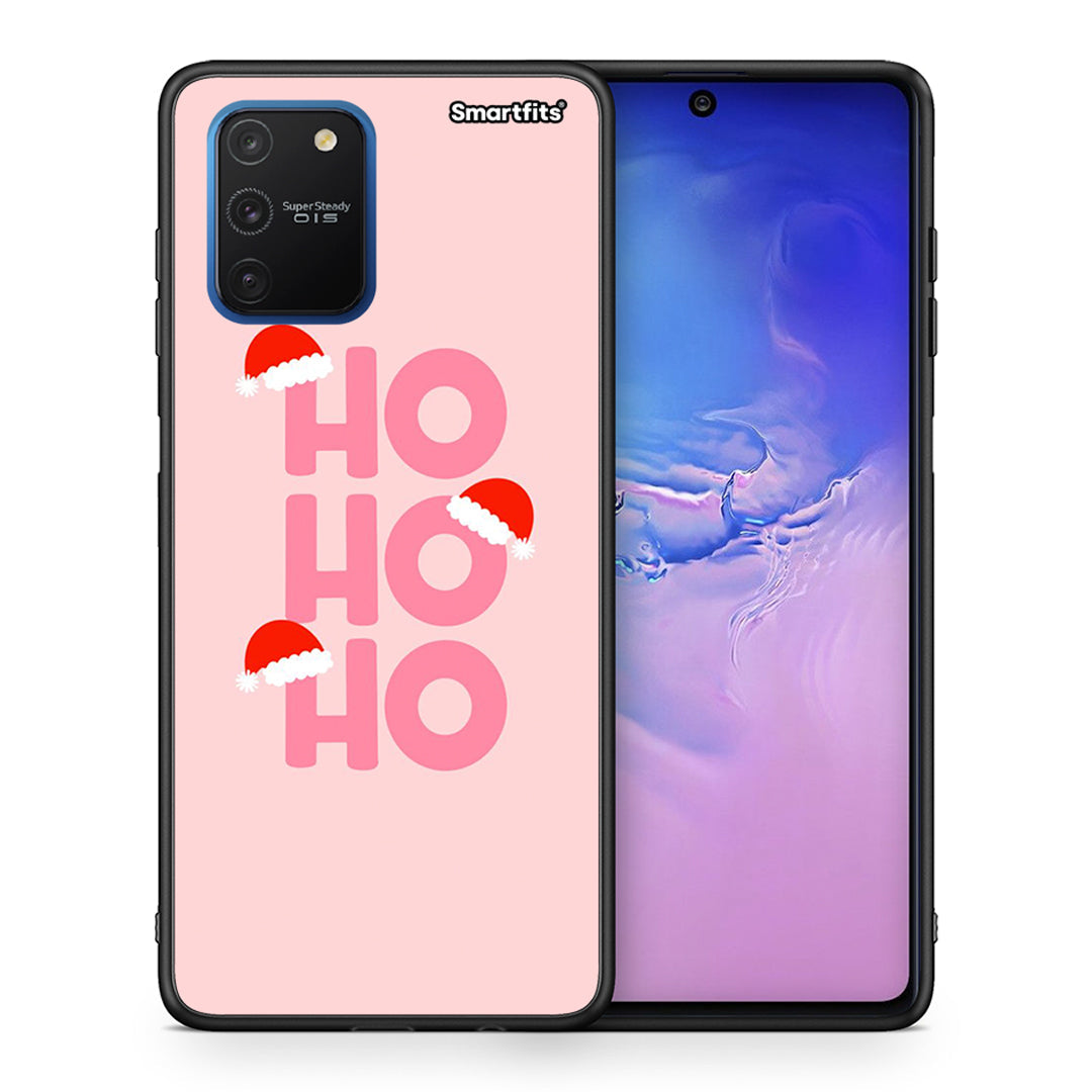 Θήκη Samsung Galaxy S10 Lite Xmas Ho Ho Ho από τη Smartfits με σχέδιο στο πίσω μέρος και μαύρο περίβλημα | Samsung Galaxy S10 Lite Xmas Ho Ho Ho case with colorful back and black bezels