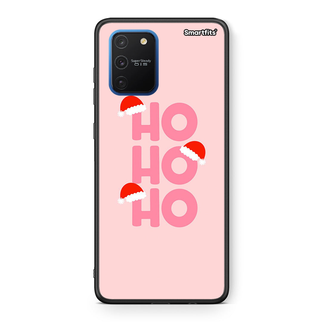 Samsung Galaxy S10 Lite Xmas Ho Ho Ho θήκη από τη Smartfits με σχέδιο στο πίσω μέρος και μαύρο περίβλημα | Smartphone case with colorful back and black bezels by Smartfits