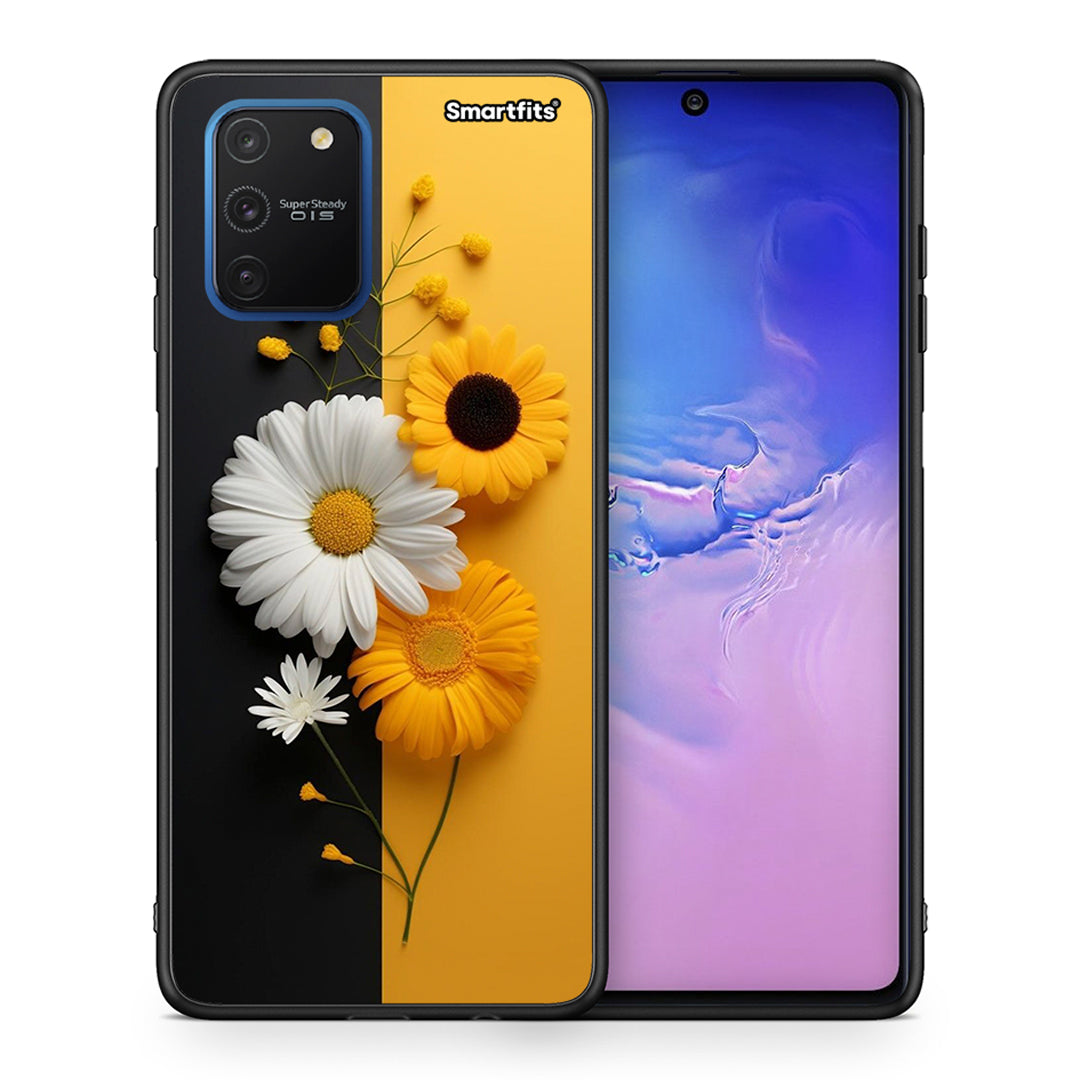 Θήκη Samsung Galaxy S10 Lite Yellow Daisies από τη Smartfits με σχέδιο στο πίσω μέρος και μαύρο περίβλημα | Samsung Galaxy S10 Lite Yellow Daisies case with colorful back and black bezels