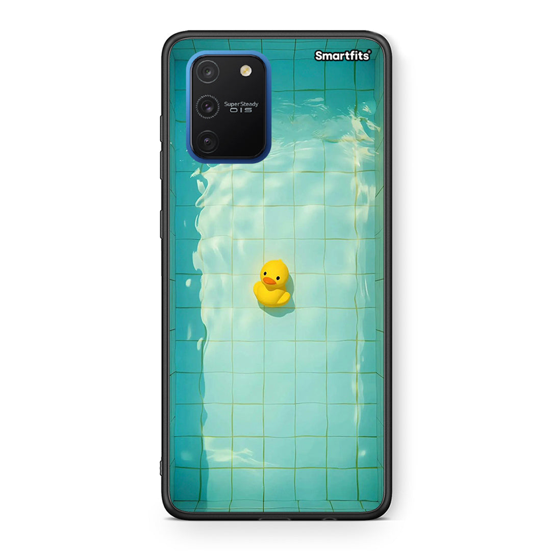 Samsung Galaxy S10 Lite Yellow Duck θήκη από τη Smartfits με σχέδιο στο πίσω μέρος και μαύρο περίβλημα | Smartphone case with colorful back and black bezels by Smartfits