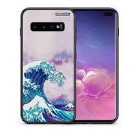 Thumbnail for Θήκη Samsung S10+ Blue Waves από τη Smartfits με σχέδιο στο πίσω μέρος και μαύρο περίβλημα | Samsung S10+ Blue Waves case with colorful back and black bezels