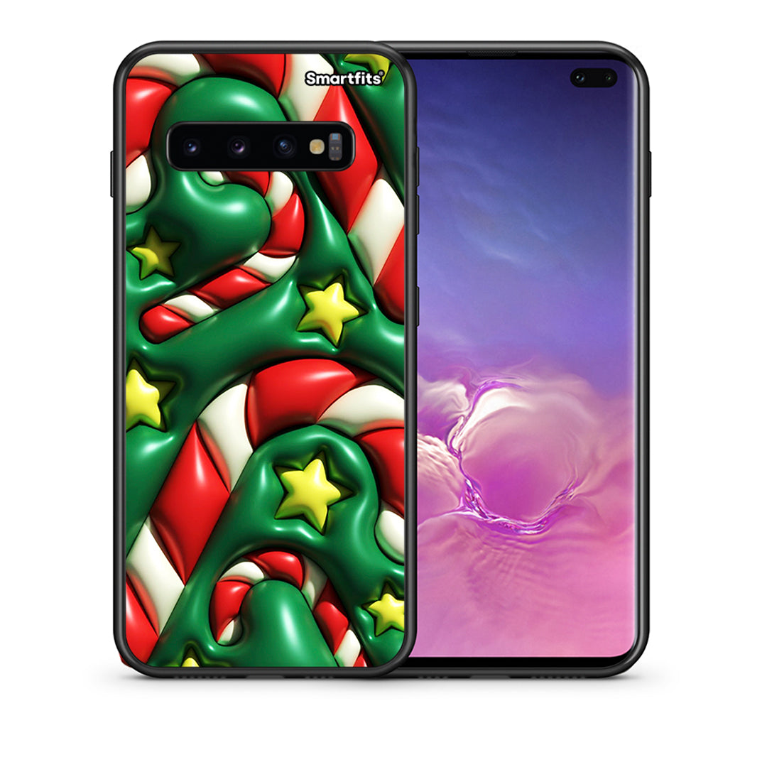 Θήκη Samsung S10+ Christmas Bubbles από τη Smartfits με σχέδιο στο πίσω μέρος και μαύρο περίβλημα | Samsung S10+ Christmas Bubbles case with colorful back and black bezels