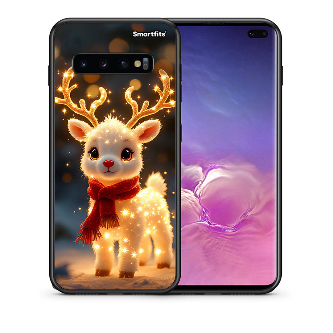 Θήκη Samsung S10+ Christmas Cutie από τη Smartfits με σχέδιο στο πίσω μέρος και μαύρο περίβλημα | Samsung S10+ Christmas Cutie case with colorful back and black bezels