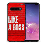 Thumbnail for Θήκη Samsung S10+ Like A Boss από τη Smartfits με σχέδιο στο πίσω μέρος και μαύρο περίβλημα | Samsung S10+ Like A Boss case with colorful back and black bezels