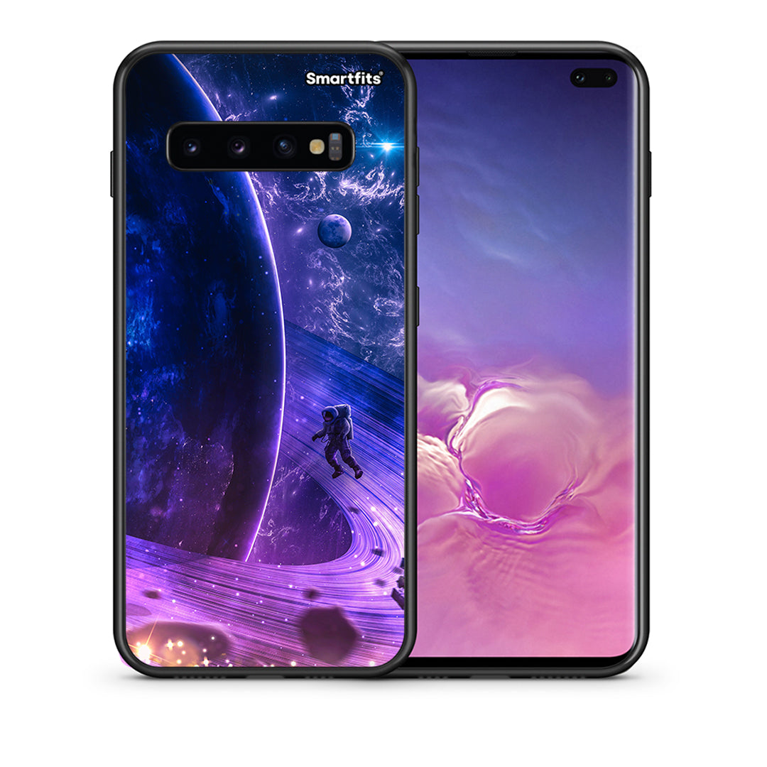 Θήκη Samsung S10+ Lost Astronaut από τη Smartfits με σχέδιο στο πίσω μέρος και μαύρο περίβλημα | Samsung S10+ Lost Astronaut case with colorful back and black bezels