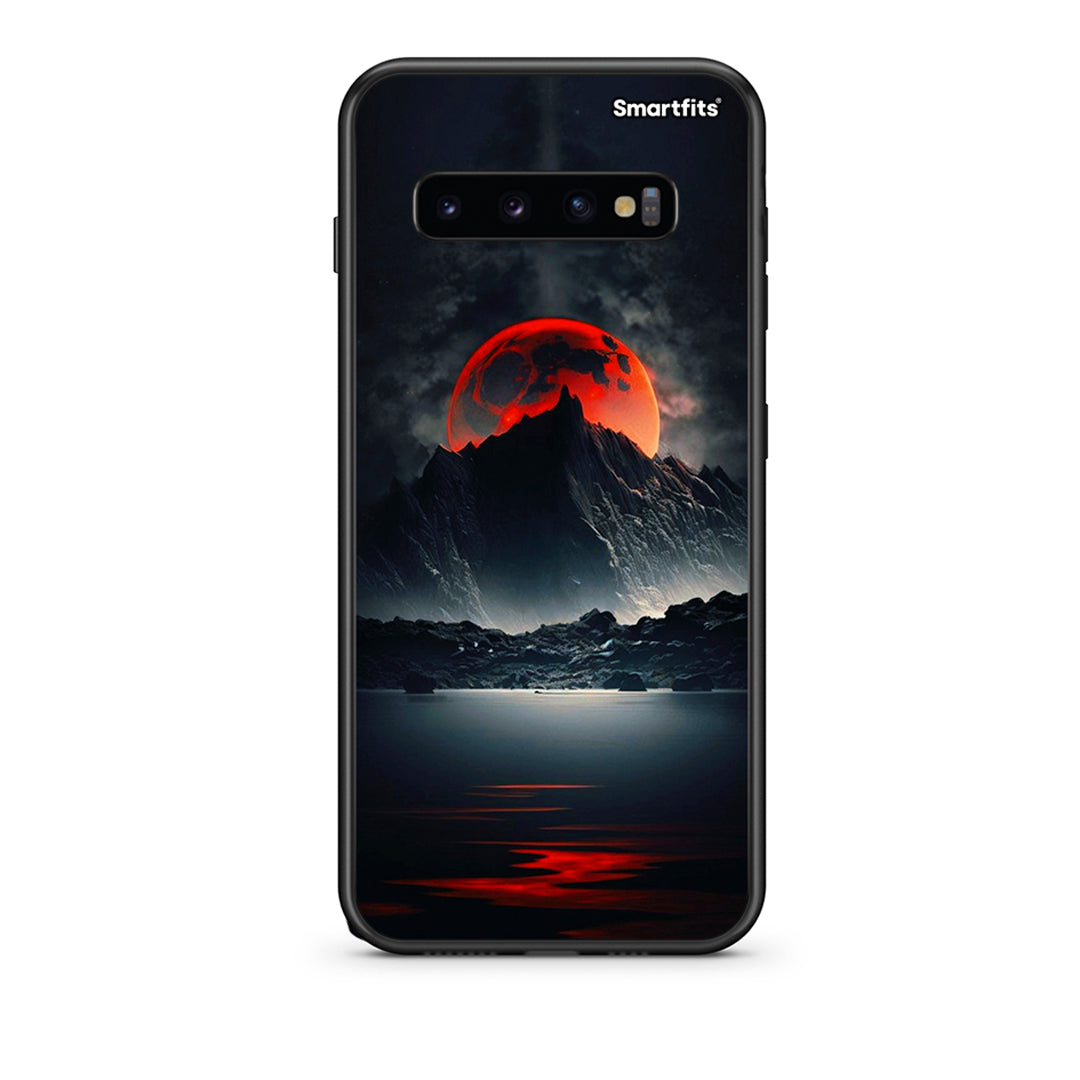 samsung s10 plus Red Full Moon θήκη από τη Smartfits με σχέδιο στο πίσω μέρος και μαύρο περίβλημα | Smartphone case with colorful back and black bezels by Smartfits