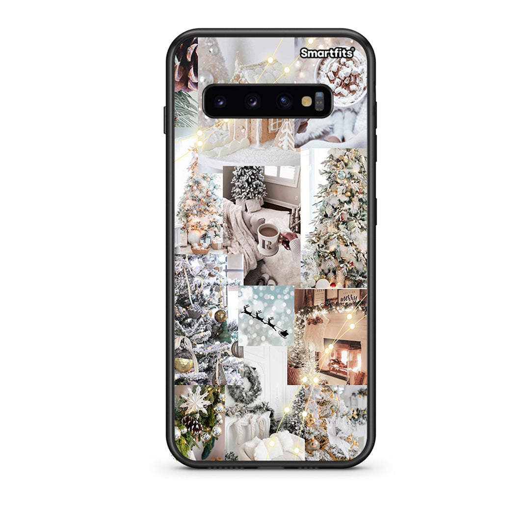 samsung s10 plus White Christmas θήκη από τη Smartfits με σχέδιο στο πίσω μέρος και μαύρο περίβλημα | Smartphone case with colorful back and black bezels by Smartfits