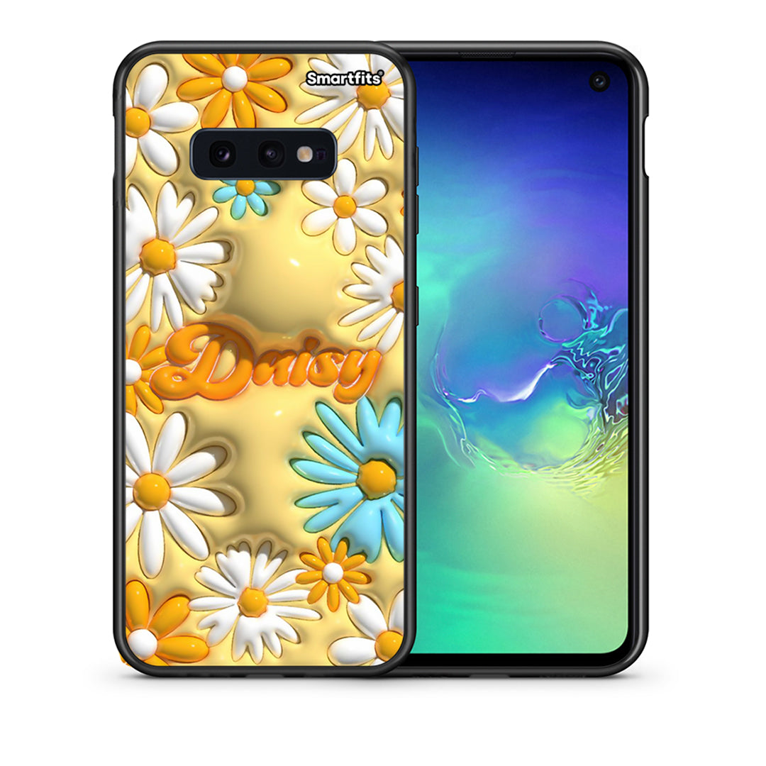 Θήκη Samsung S10e Bubble Daisies από τη Smartfits με σχέδιο στο πίσω μέρος και μαύρο περίβλημα | Samsung S10e Bubble Daisies case with colorful back and black bezels