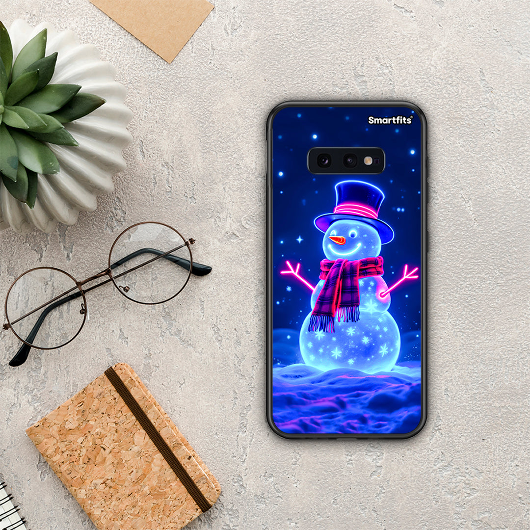 Christmas Neon Snowman - Samsung Galaxy S10e θήκη