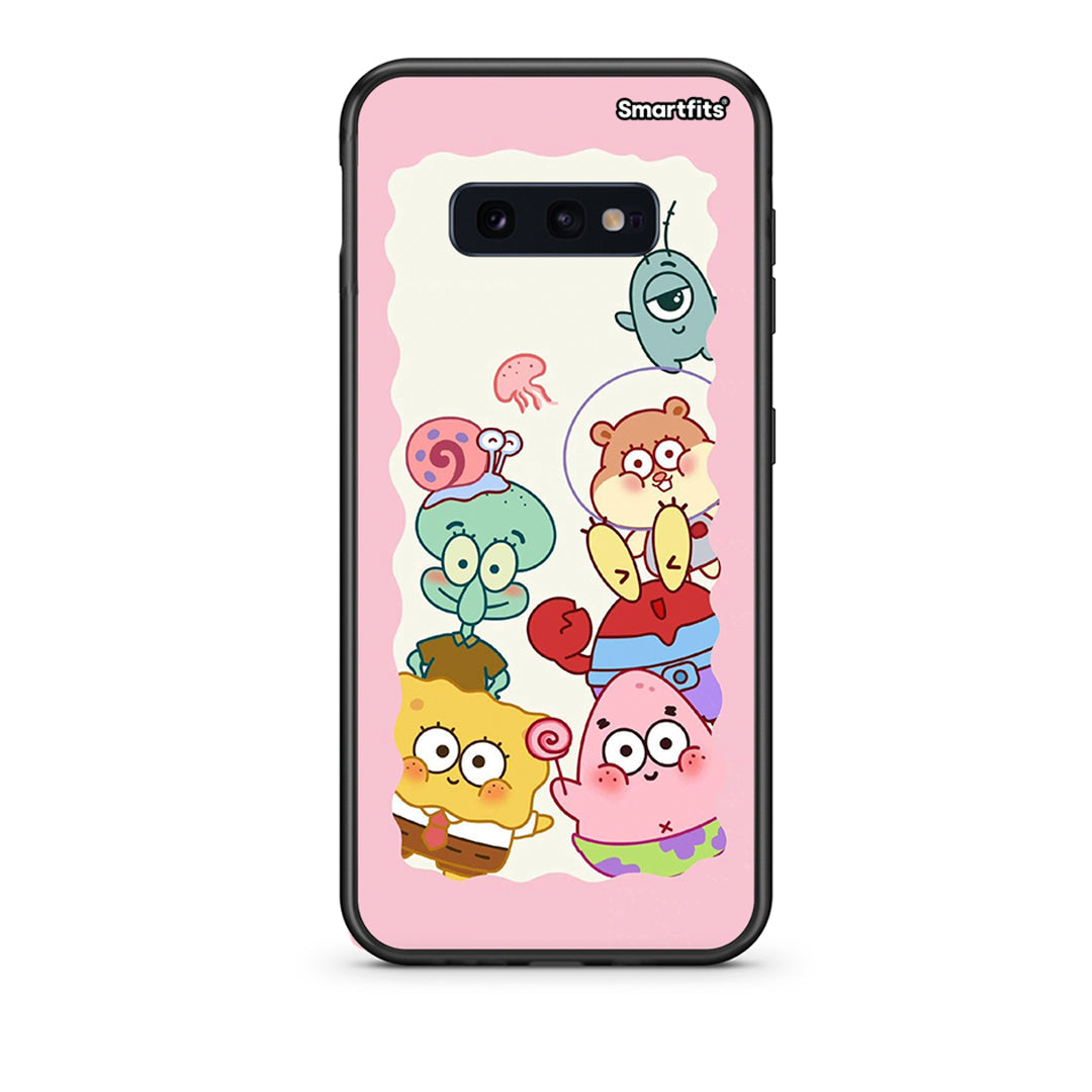 samsung s10e Cute Companion θήκη από τη Smartfits με σχέδιο στο πίσω μέρος και μαύρο περίβλημα | Smartphone case with colorful back and black bezels by Smartfits