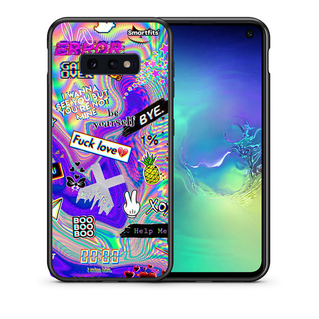 Θήκη Samsung S10e Game Over από τη Smartfits με σχέδιο στο πίσω μέρος και μαύρο περίβλημα | Samsung S10e Game Over case with colorful back and black bezels