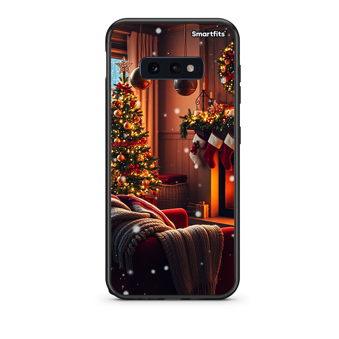 samsung s10e Home For Christmas θήκη από τη Smartfits με σχέδιο στο πίσω μέρος και μαύρο περίβλημα | Smartphone case with colorful back and black bezels by Smartfits