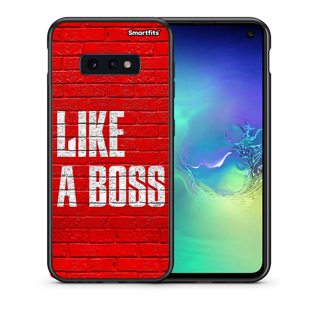 Θήκη Samsung S10e Like A Boss από τη Smartfits με σχέδιο στο πίσω μέρος και μαύρο περίβλημα | Samsung S10e Like A Boss case with colorful back and black bezels