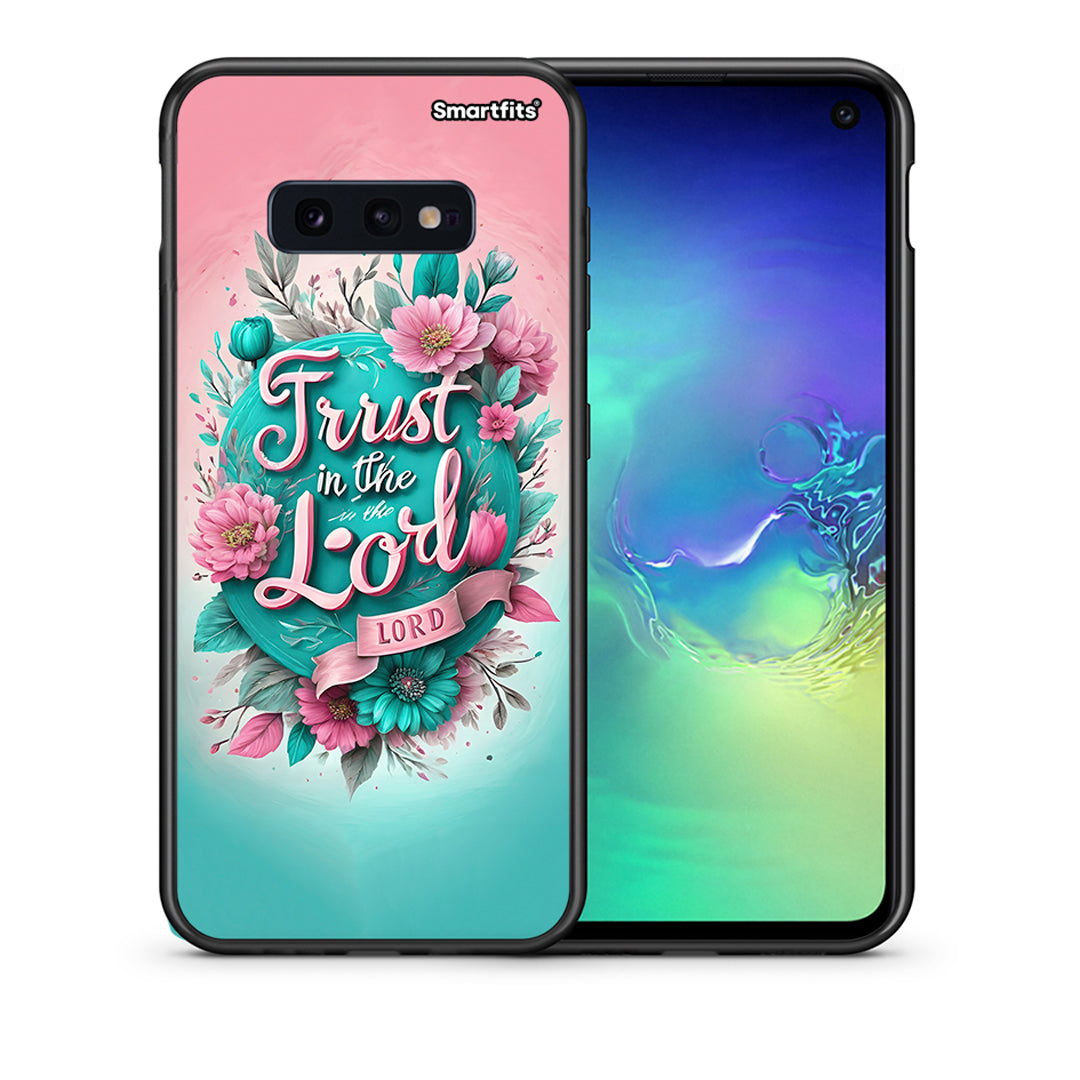 Θήκη Samsung S10e Lord Trust από τη Smartfits με σχέδιο στο πίσω μέρος και μαύρο περίβλημα | Samsung S10e Lord Trust case with colorful back and black bezels