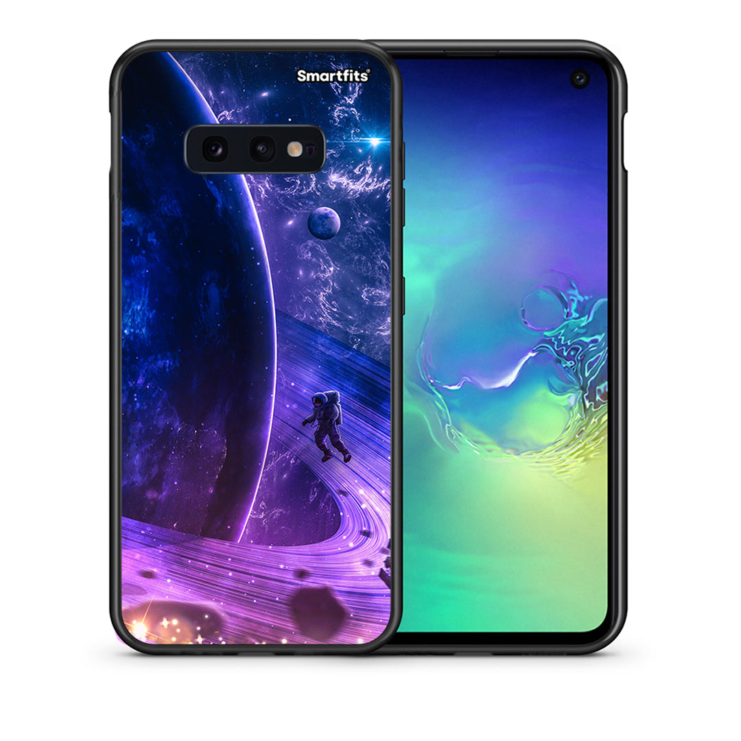 Θήκη Samsung S10e Lost Astronaut από τη Smartfits με σχέδιο στο πίσω μέρος και μαύρο περίβλημα | Samsung S10e Lost Astronaut case with colorful back and black bezels