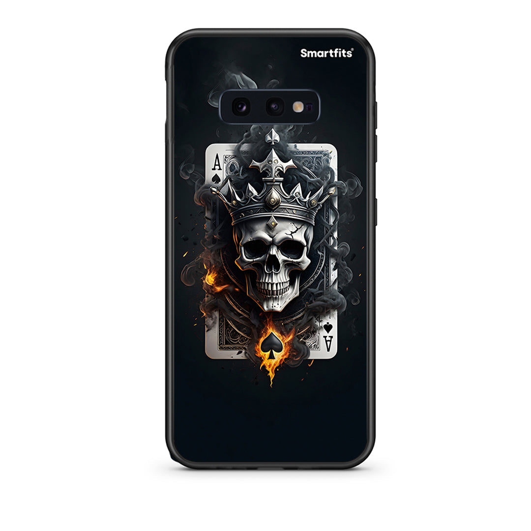 samsung s10e Skull King Ace θήκη από τη Smartfits με σχέδιο στο πίσω μέρος και μαύρο περίβλημα | Smartphone case with colorful back and black bezels by Smartfits