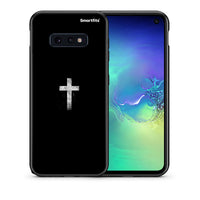 Thumbnail for Θήκη Samsung S10e White Cross από τη Smartfits με σχέδιο στο πίσω μέρος και μαύρο περίβλημα | Samsung S10e White Cross case with colorful back and black bezels